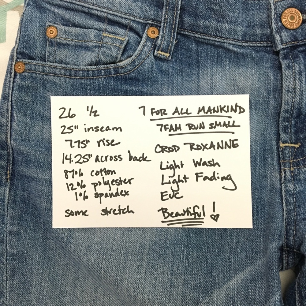 💙👖CUTE! 7FAM CROP ROXANNE👖💙26 1/2 25” EUC - Picture 6 of 8